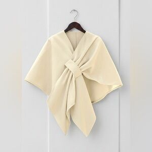 Cream Knotted Wrap Cape